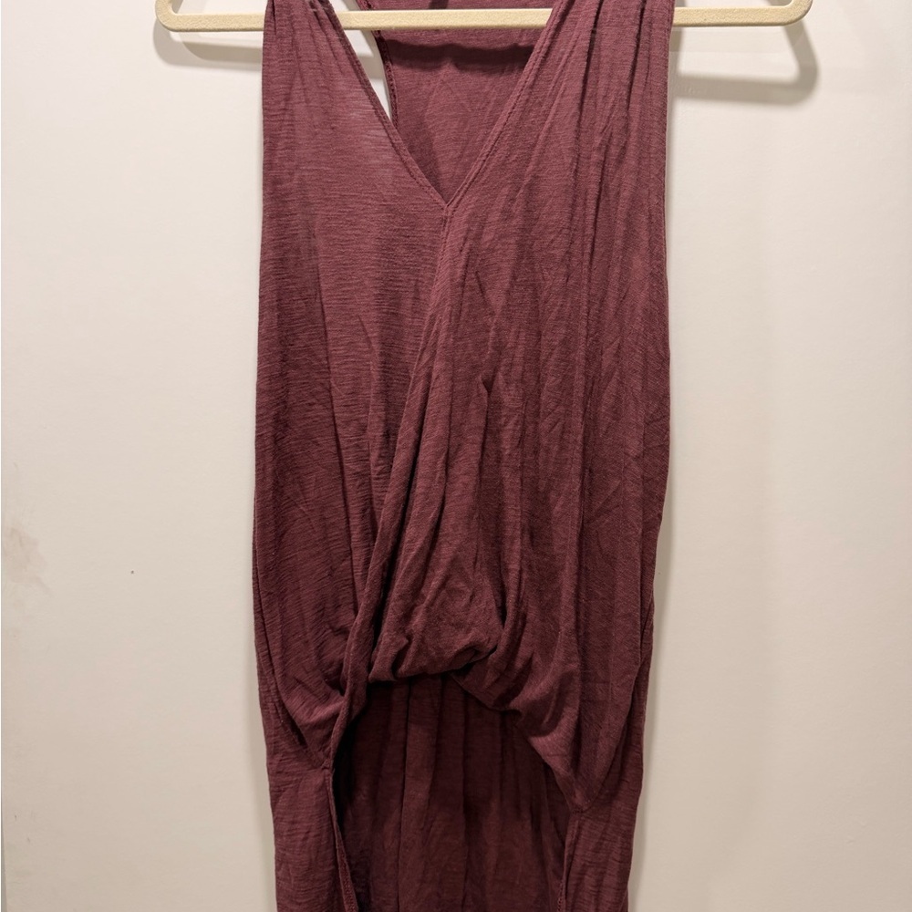 Michelle Burgundy Sleeveless Drape Top 0102